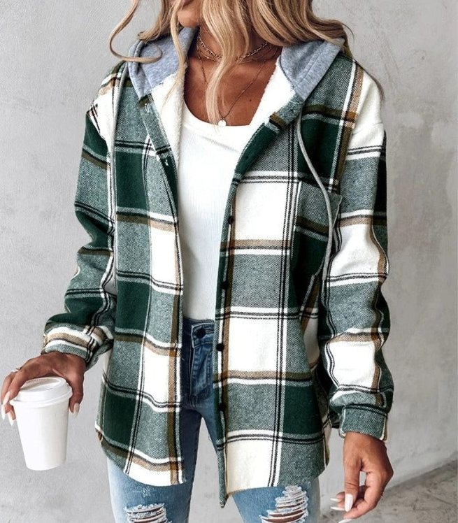Leire | Checkered hoodie for women
