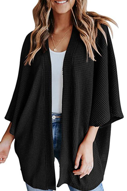 Adelina® | Solid color half sleeve wrap cardigan