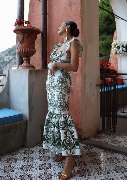 Leila® | Sorrento Long dress with slit