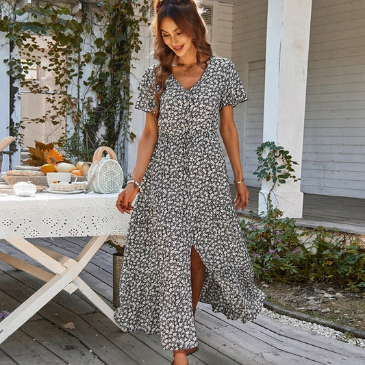 Leonor® | Long dress with floral print