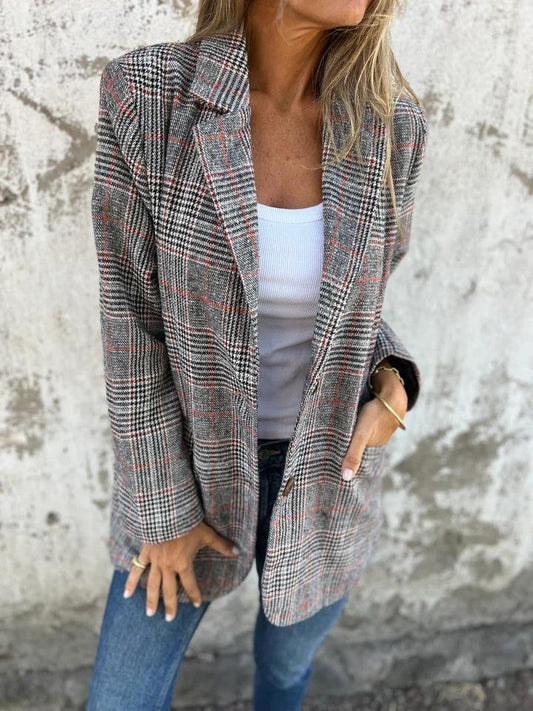 Leonor® | Stylish checked winter blazer