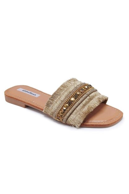 Yamel® | Flat Sandals With Metal Decoration