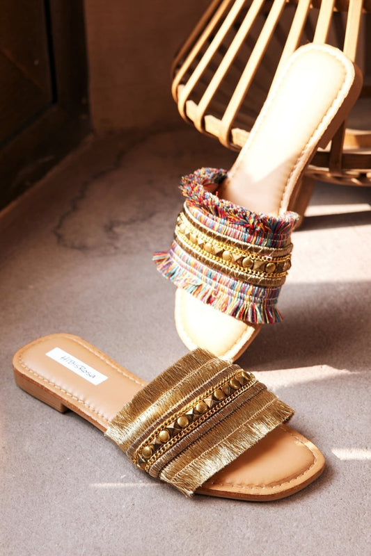 Bianca® | Flat Sandals With Metal Decoration