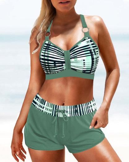 Brany® | Bikini With High-Waisted Bottoms And Striped Print