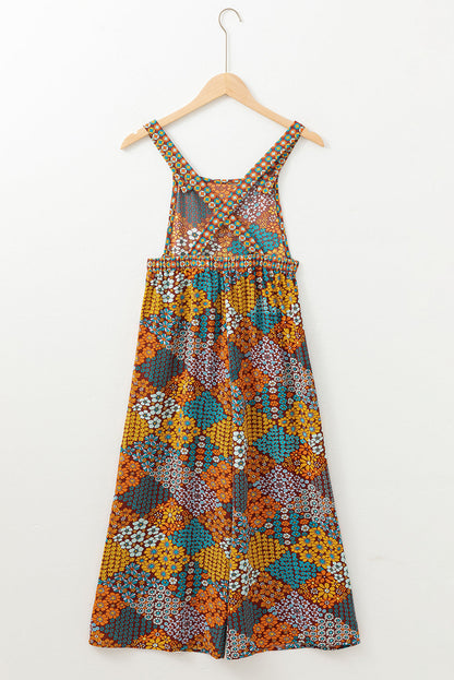 Addison® | Wide leg jumpsuit with cross straps and floral print