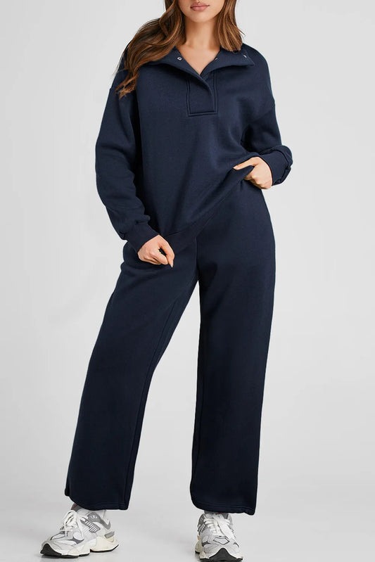 Lidia® | Active set consisting of a long sleeve top and pants with a half-length snap fastening