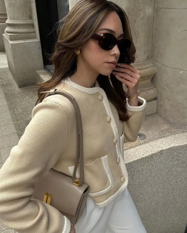 Leticia® | Patchwork cardigan with one button closure