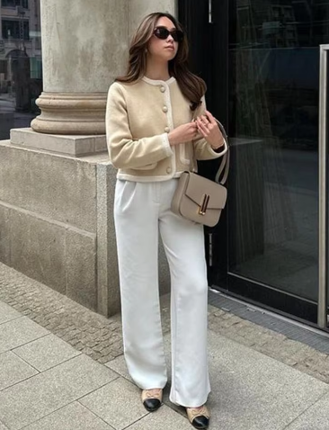 Leticia® | Patchwork cardigan with one button closure