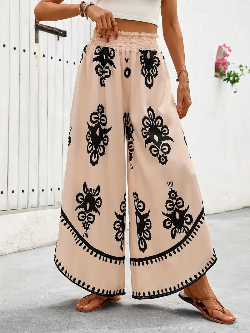 Lena® | Wide-Leg Trousers With Tribal Print