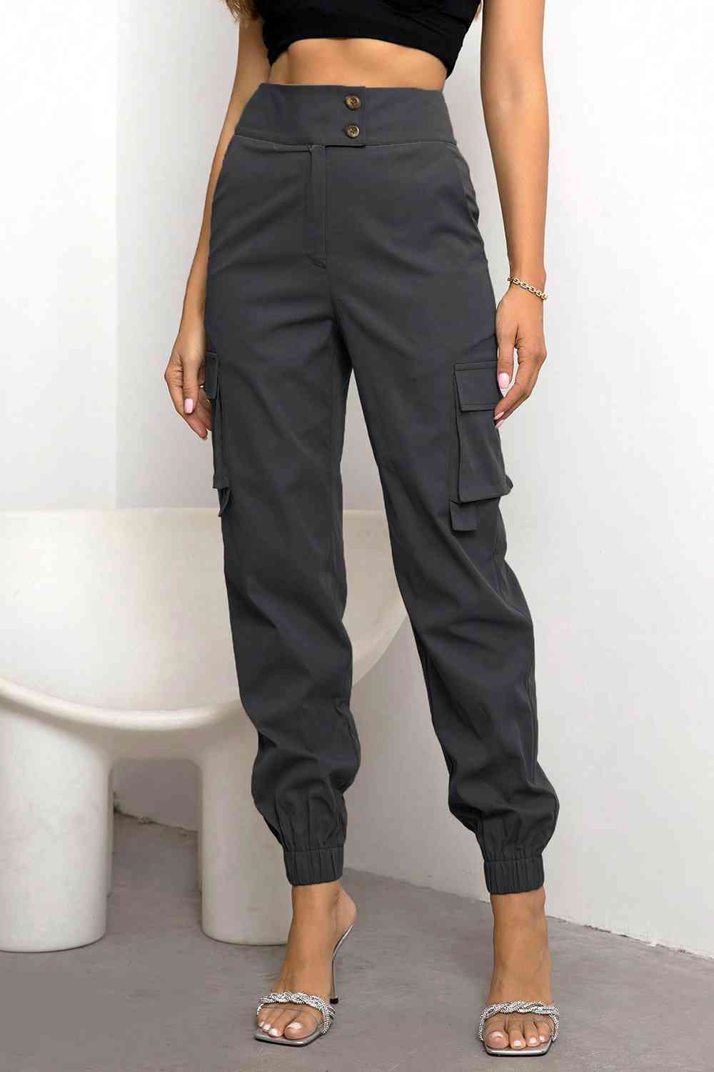 Leslie® | High-Waisted Casual Cargo Jogger Pants
