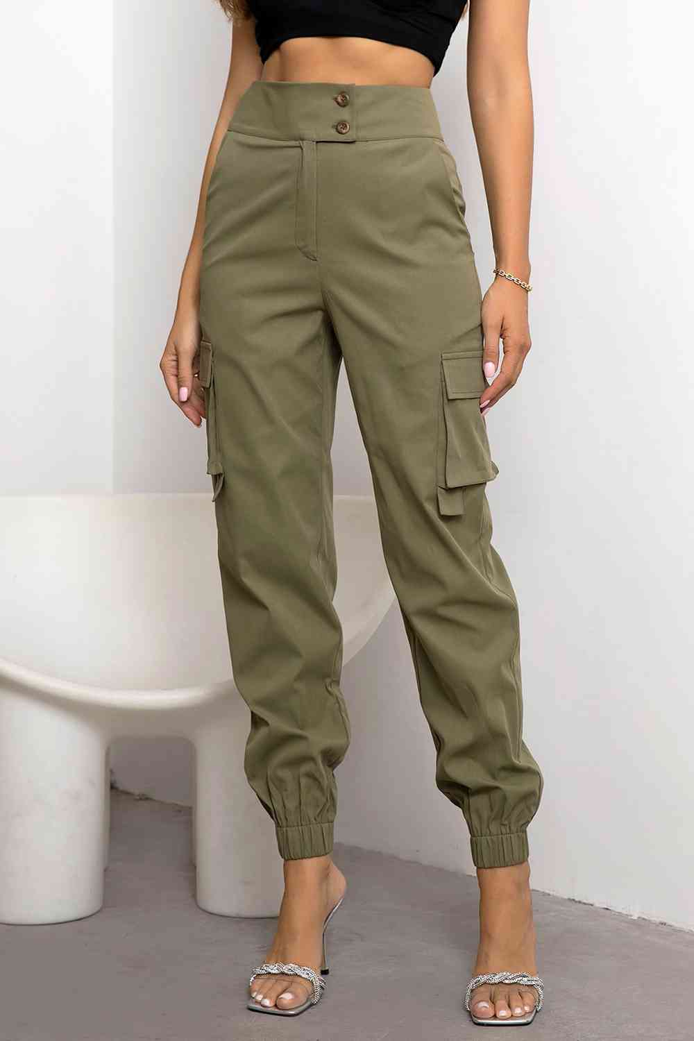 Leslie® | High-Waisted Casual Cargo Jogger Pants