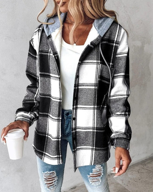 Leire | Checkered hoodie for women
