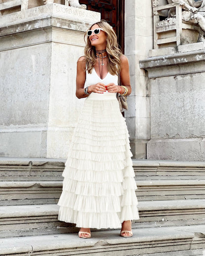 Lina® | Layered maxi skirt with ruffles