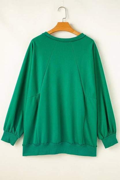 Yvonne® | Plus size long sleeve sweatshirt with cutout hem and notched hem