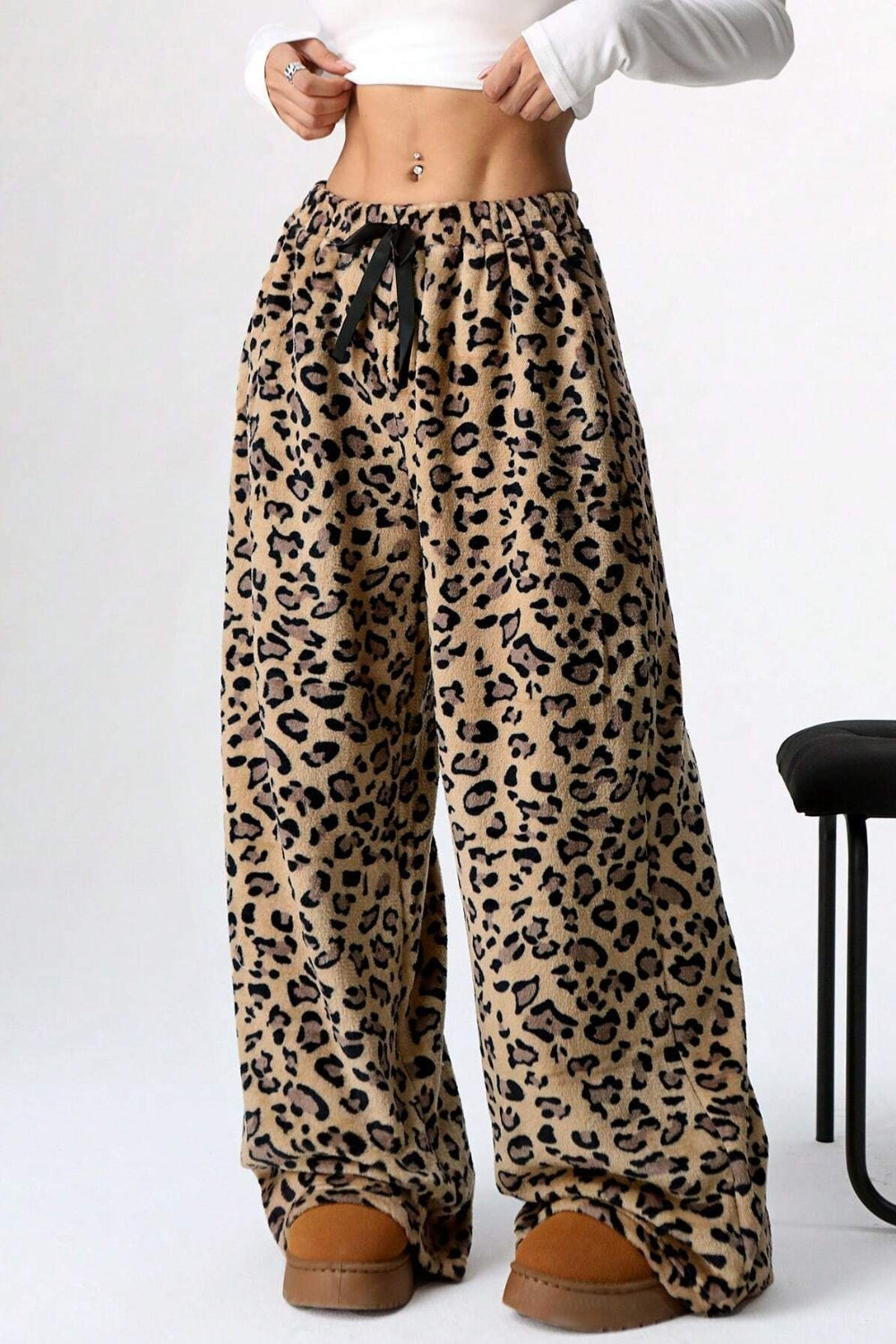 Leticia® | Wide leg leopard print trousers