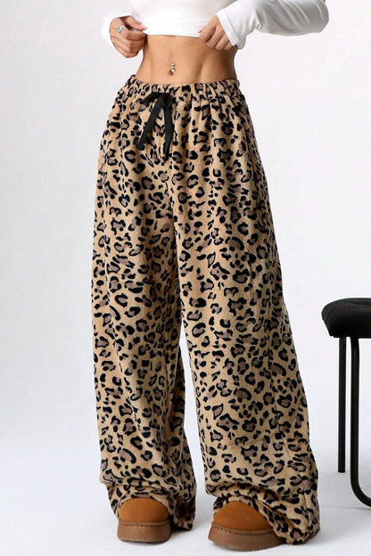 Leticia® | Wide leg leopard print trousers