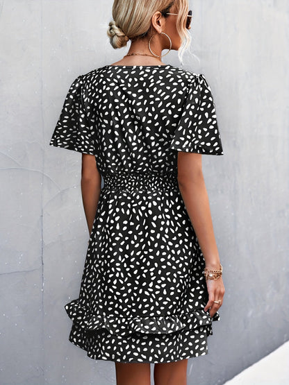Lina® | Polka dot dress with ruffle sleeves