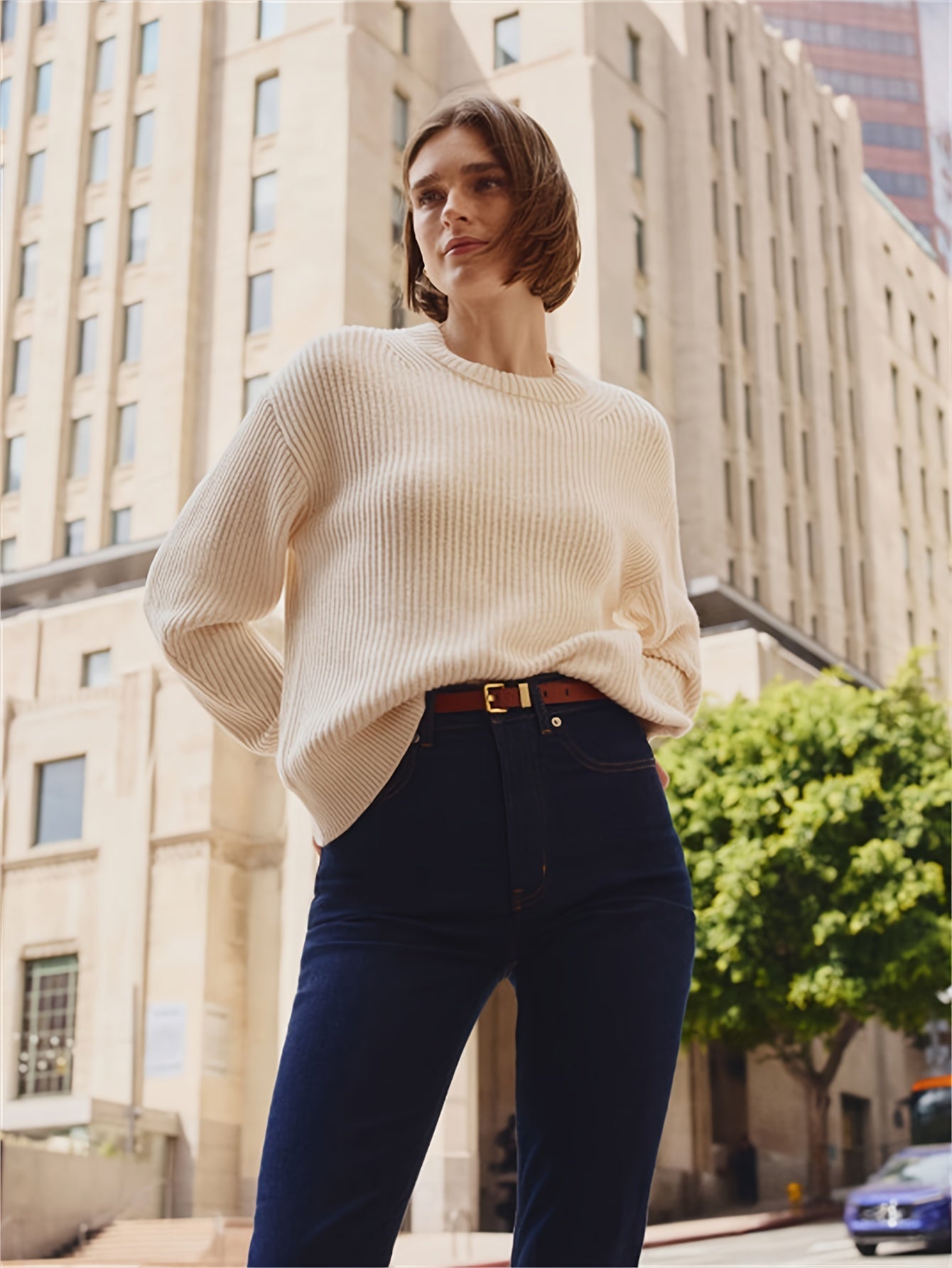 Zaida® | Wide vintage sweater with a crew neck