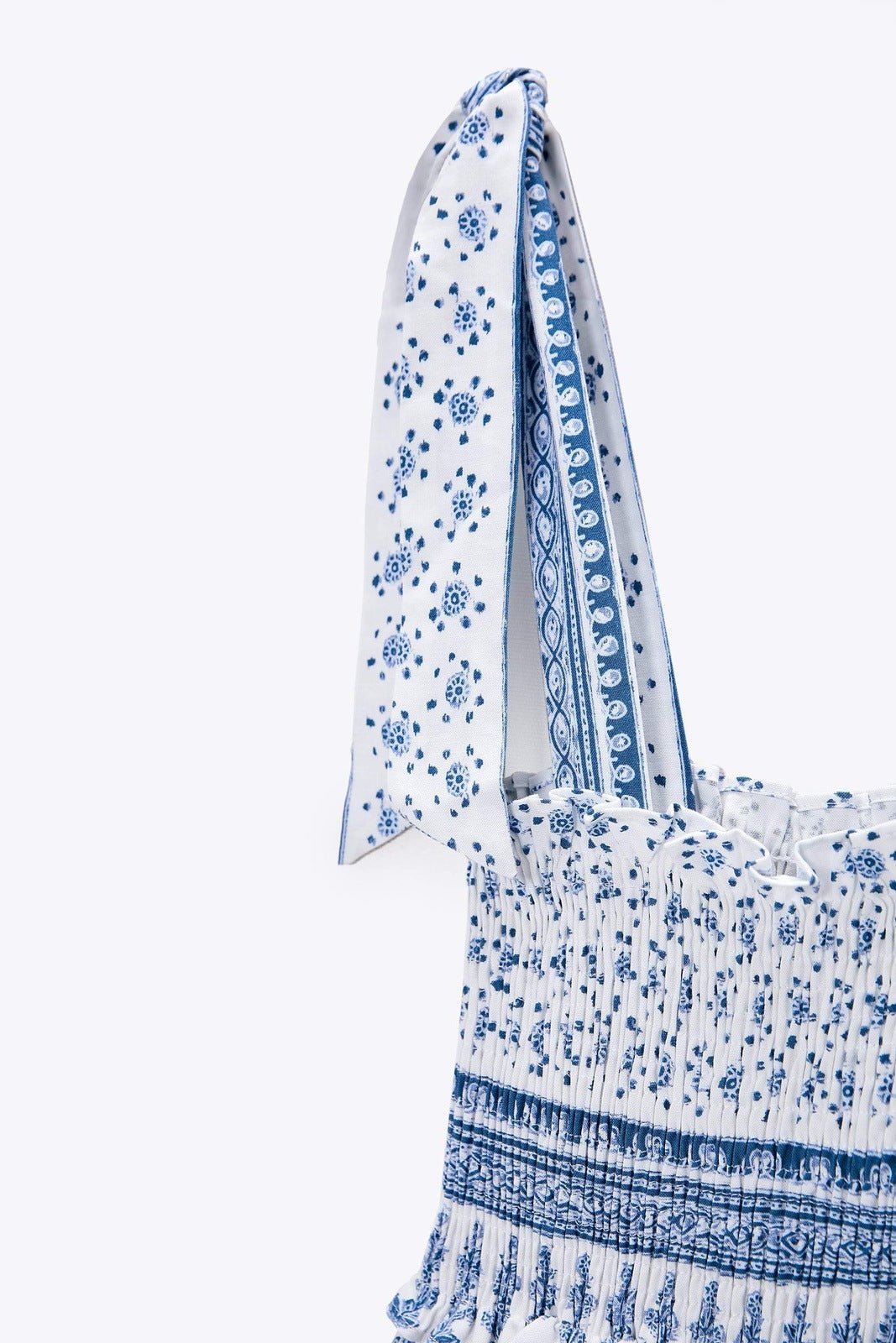 Leonor® | Printed Midi Dress With Gathered Straps