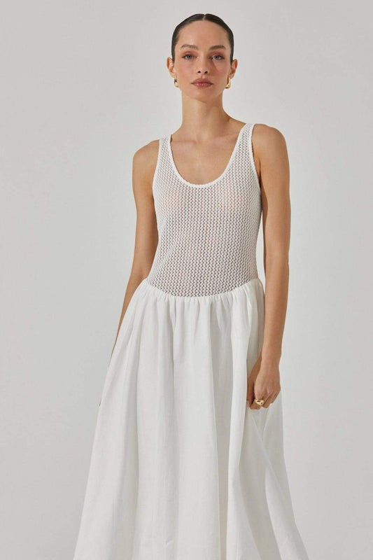 Leila® | Sleeveless Midi Dress In Contrast Color