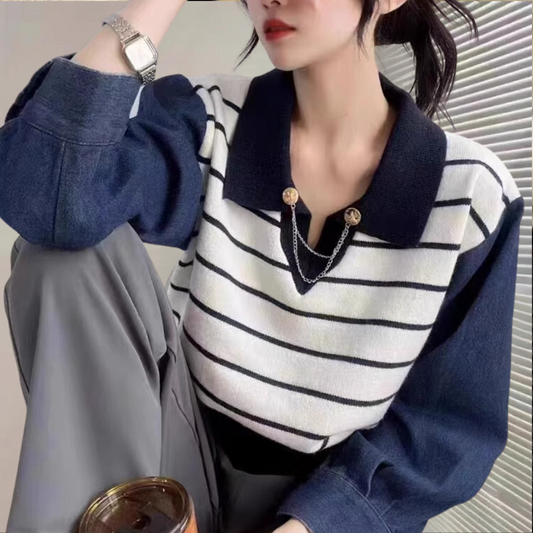 Lina® | Thick denim sweatshirt for women
