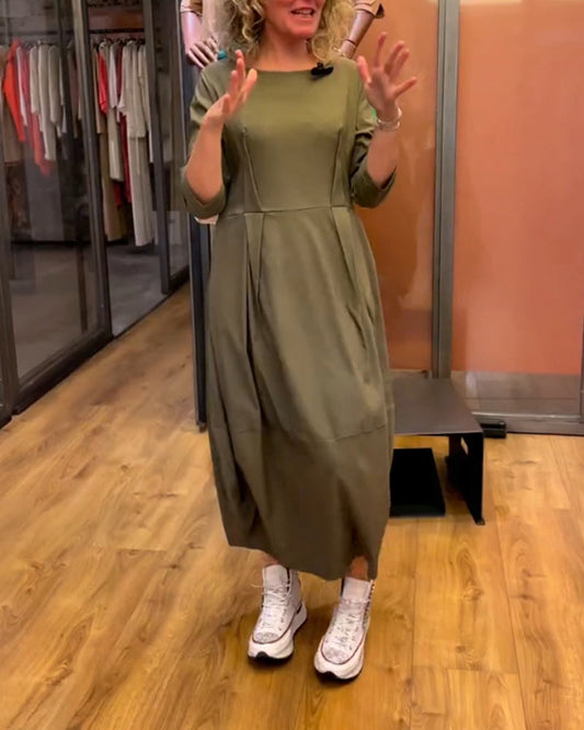 Abigail® | Slimming dress with a round neckline